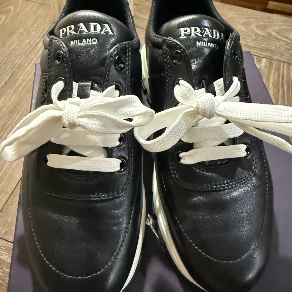 Prada Women's Black leather Sneakers! - Picture 5 of 9